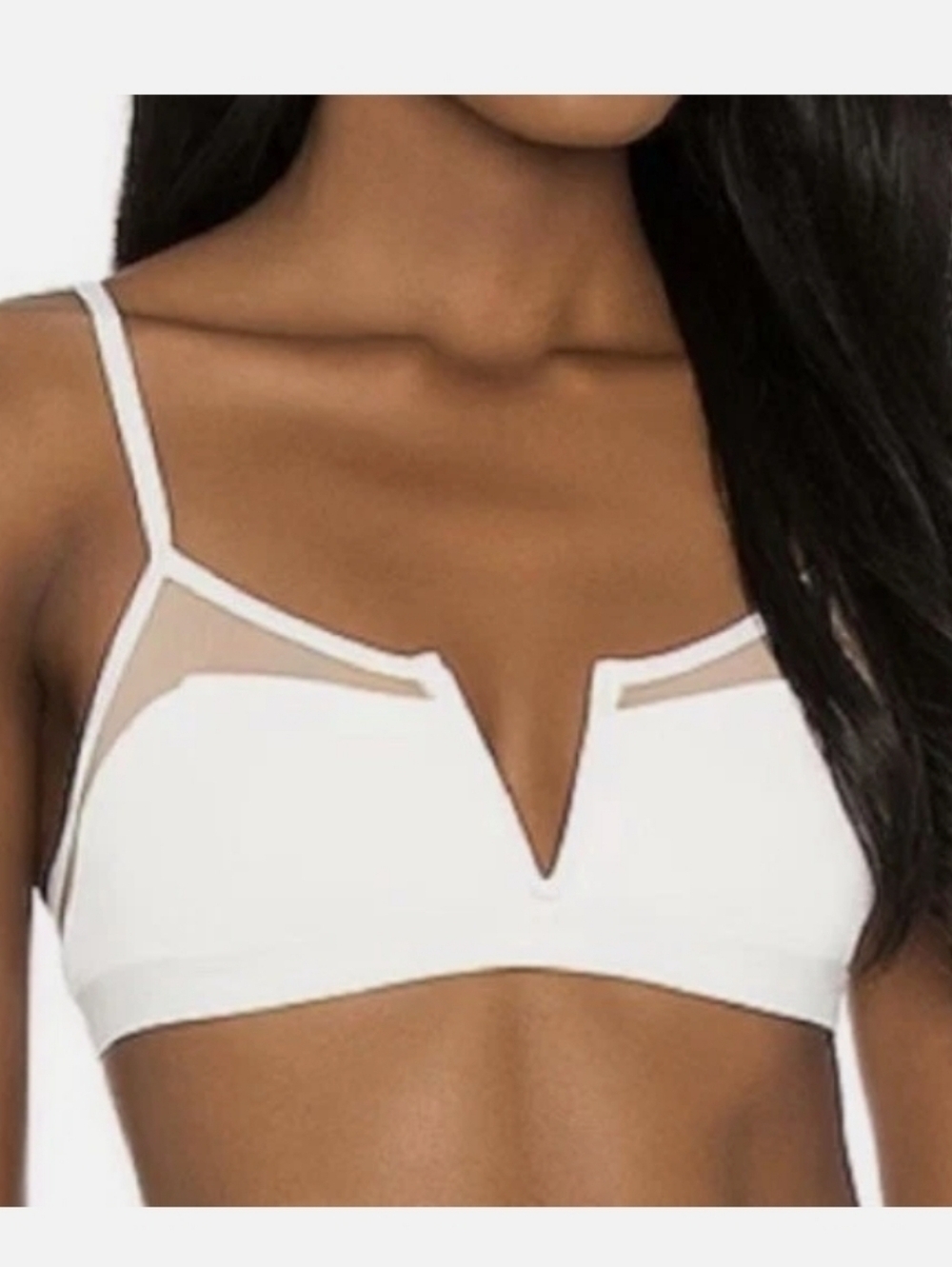 L*Space Sadie Ribbed Bikini Top in Cream Ivory Women’s Size Small
